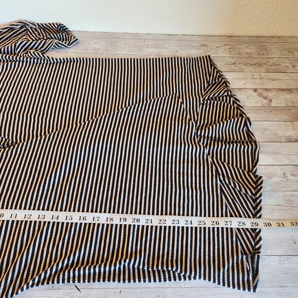 Lularoe Lindsay Striped Waterfall Cardigan Blue/Tan Size Medium - Picture 7 of 7